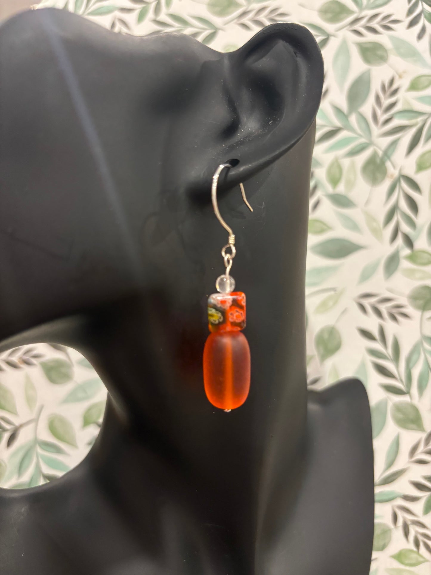 Orange Glass Earrings