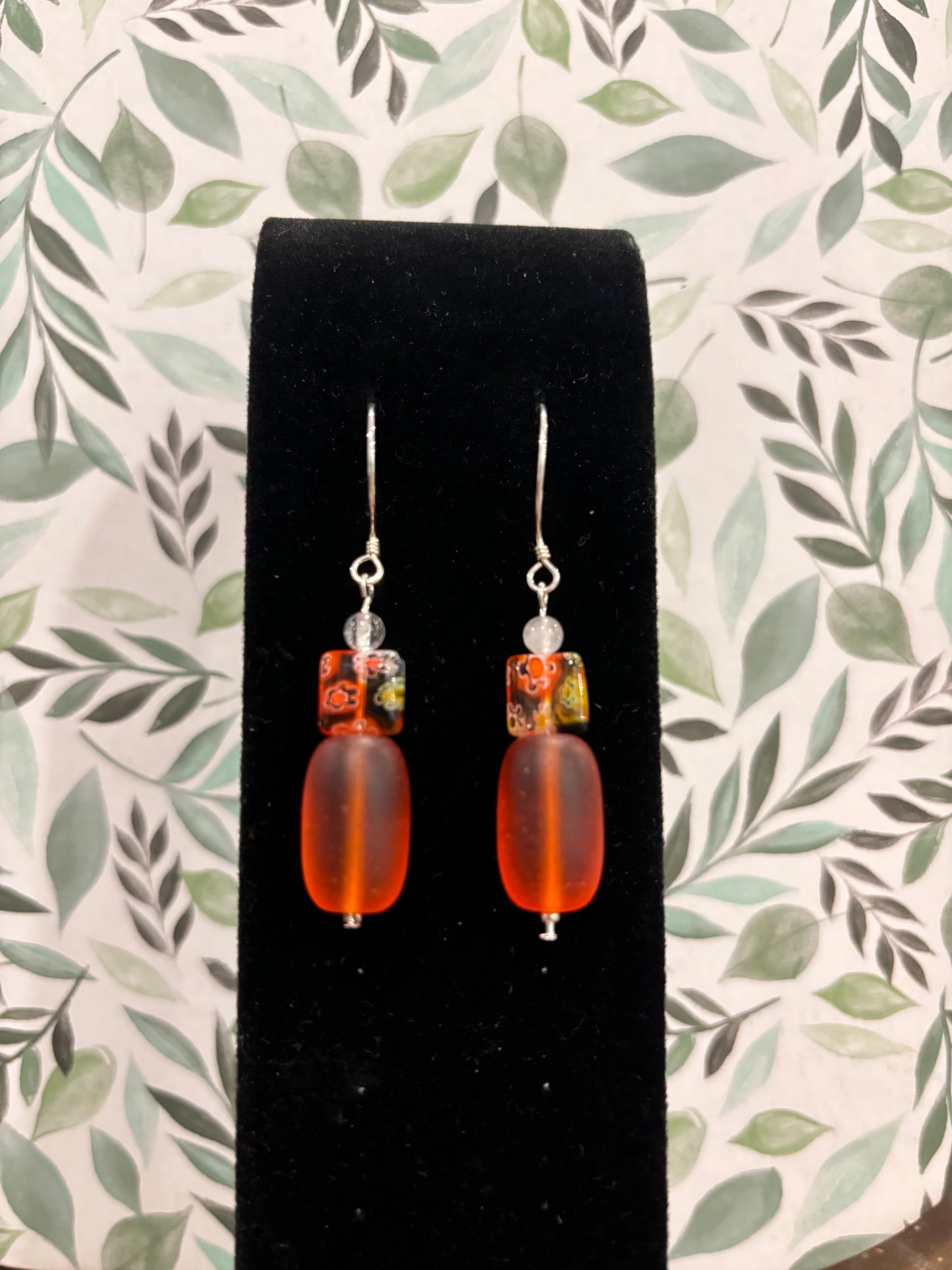 Orange Glass Earrings